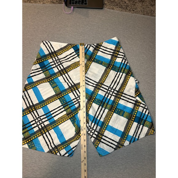 Maui and Sons Mens Plaid Board Shorts Swim Trunks Blue Yellow Black Size 34 - Picture 9 of 10